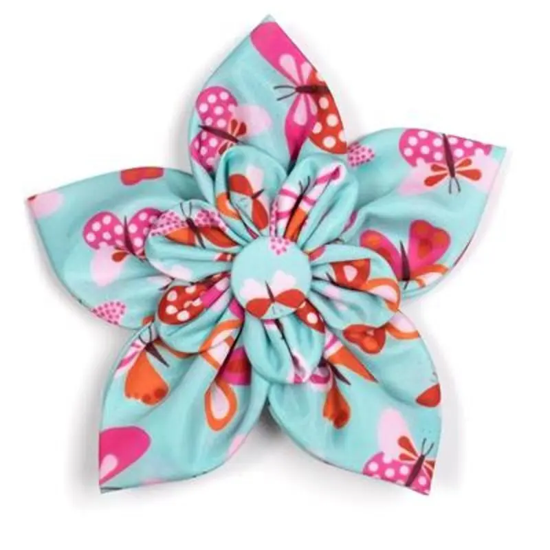 Butterflies Pet Dog Collar Flower Small