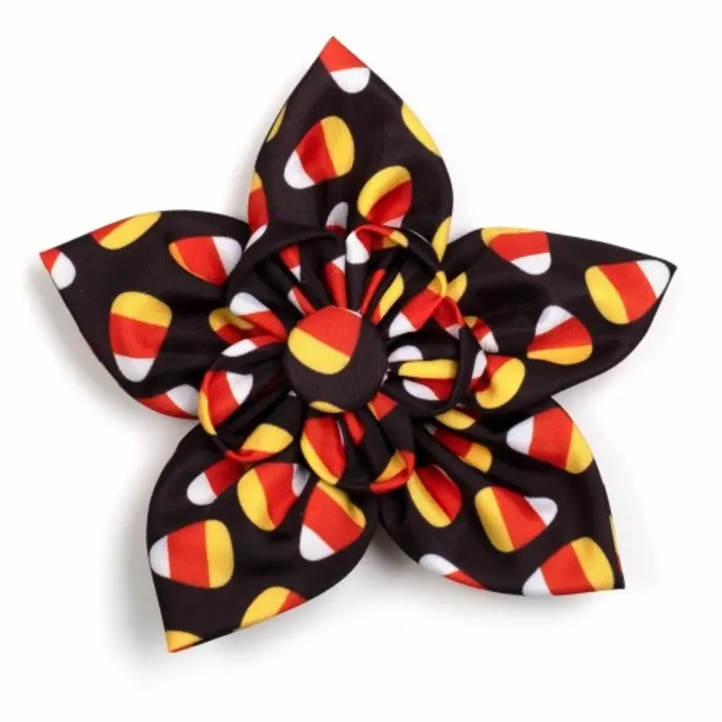 Candy Corn Pet Dog Collar Flower Small