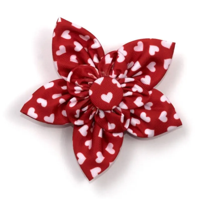 Hearts Pet Dog Collar Flower Small