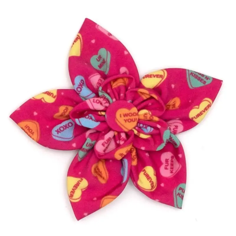Puppy Love Pet Dog Collar Flower Small