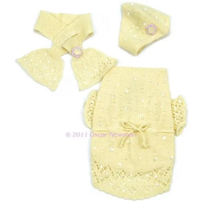 Buttercup Yellow Baby Dog Sweater (with beanies & scarf) Medium