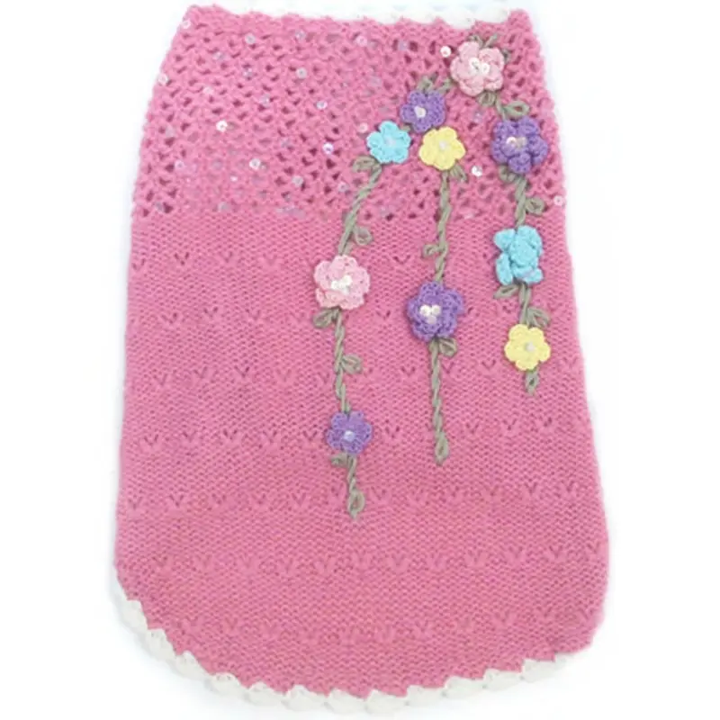Floral Di-vine Pink Dog Sweater Medium