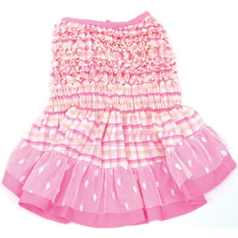 Check Please Hand-Smocked Dog Dress XXS