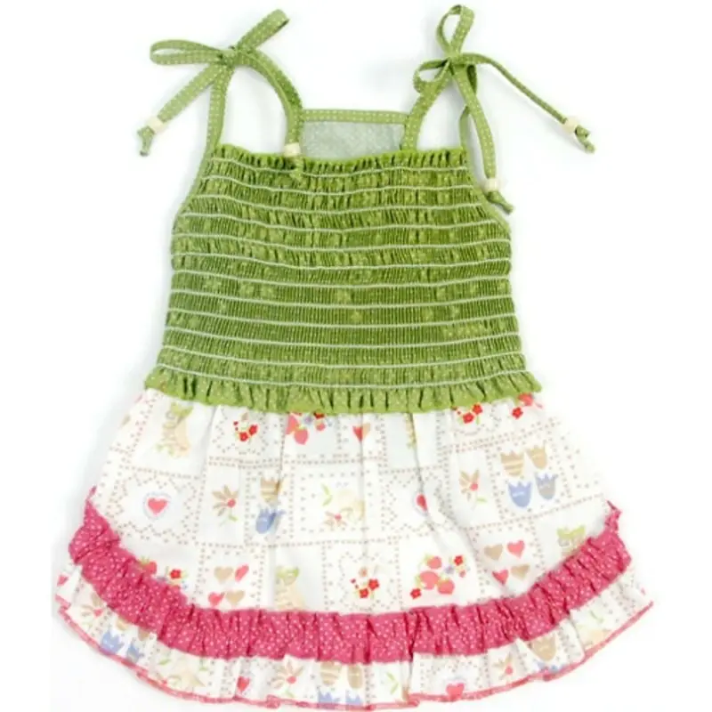 County Fair Diva Smocked Dog Dress Small