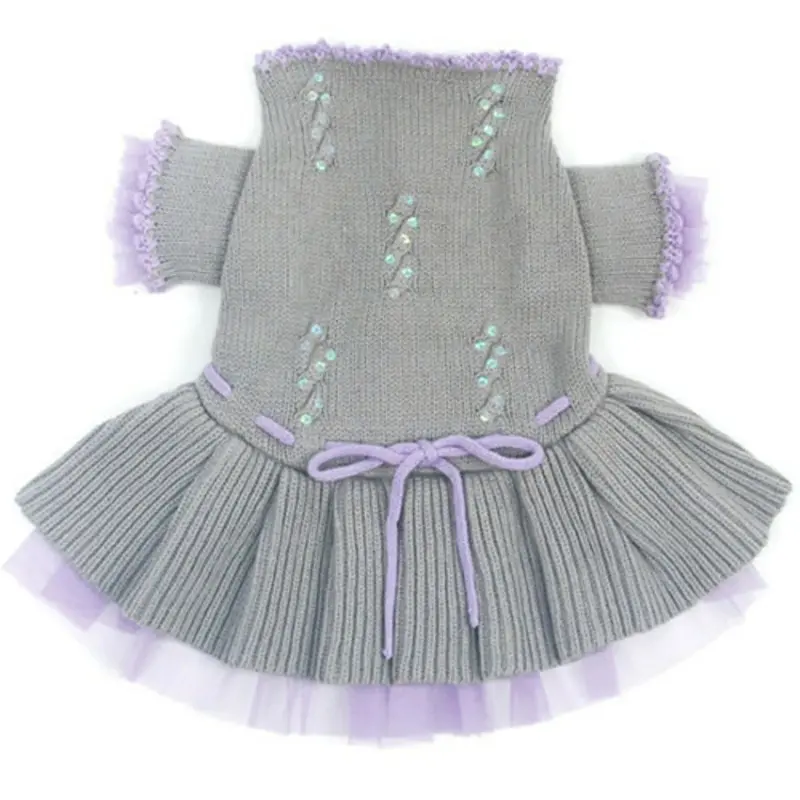 Greys and Lace Dog Sweater Dress Large