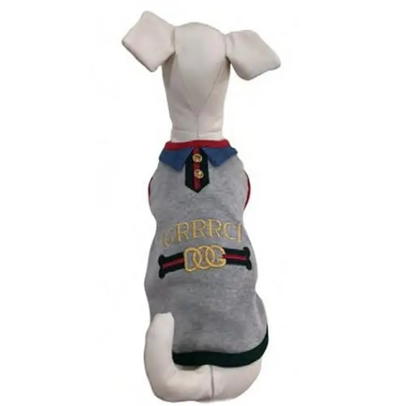 Designer Grrrci Light Gray Dog Tank XXS
