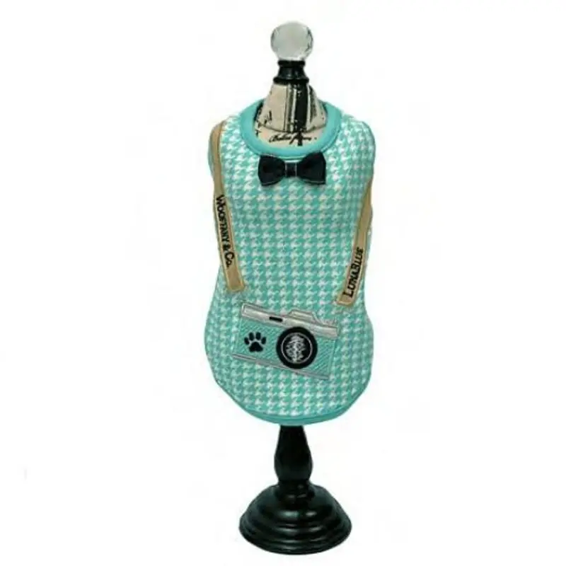 Designer Wooffany Camera Houndstooth Dog Tank XXS