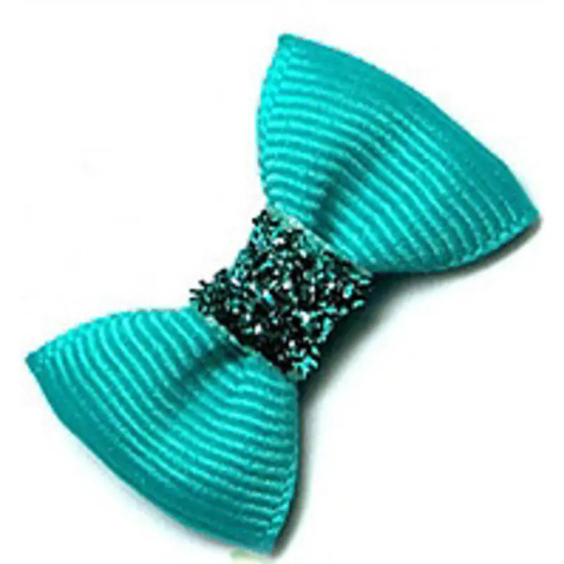Dog Hair Bow Barrette - Precious Aqua Alligator Clip
