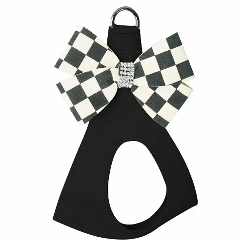 Windsor Check Black Nouveau Bow Dog Step in Harness Usually ships in 2-3 weeks.