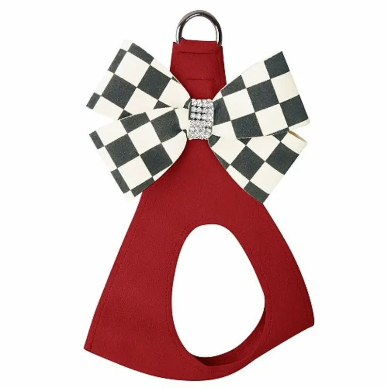 Windsor Check Red Nouveau Bow Dog Step in Harness Usually ships in 2-3 weeks.