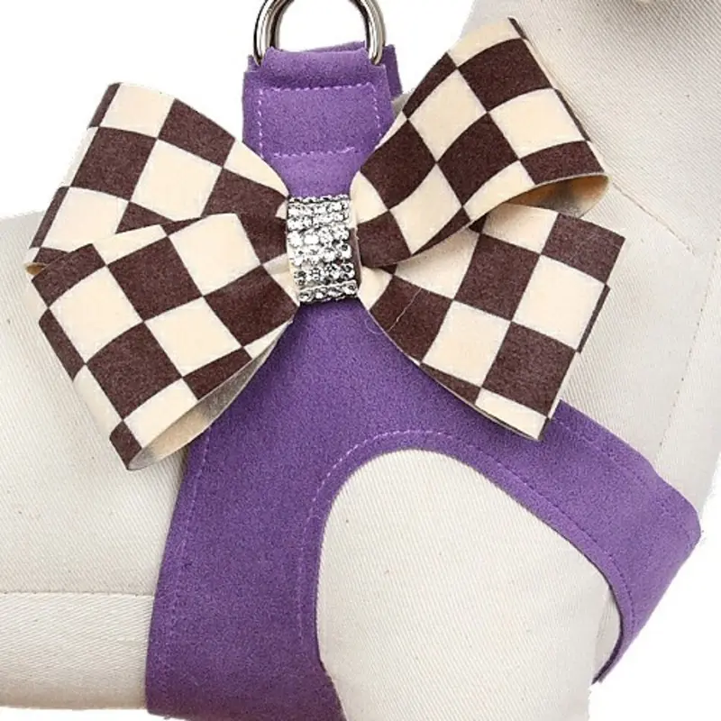 Windsor Check Ultraviolet Nouveau Bow Dog Step in Harness Usually ships in 2-3 weeks.