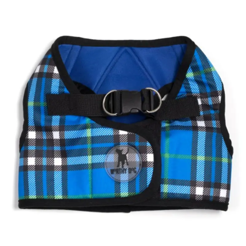 Worthy Dog Step-in Sidekick Dog Harness - Blue Plaid
