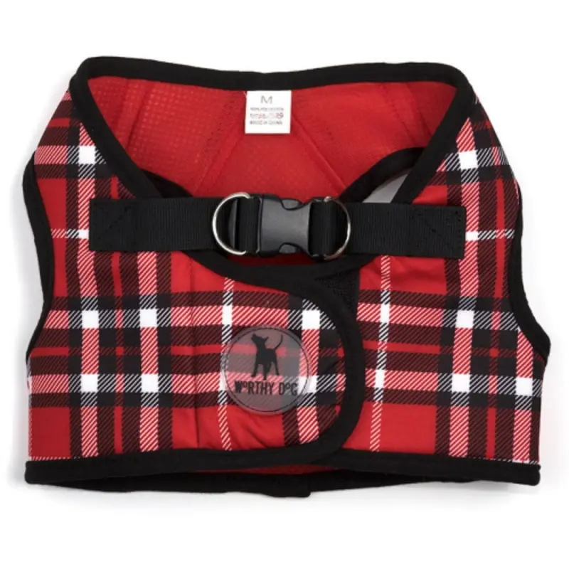 Worthy Dog Step-in Sidekick Dog Harness - Red Plaid