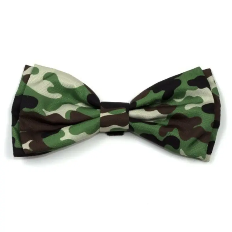 Camo Brown Pet Dog Bow Tie Small