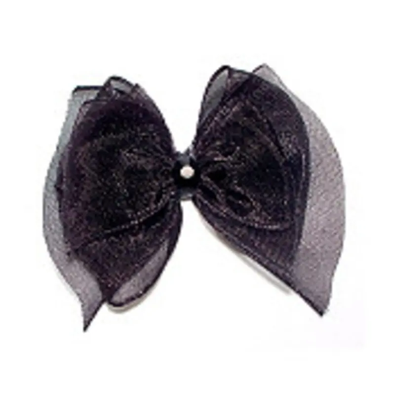 Dog Bows - Black Fairy Wings Bow Barrettes Alligator Clip