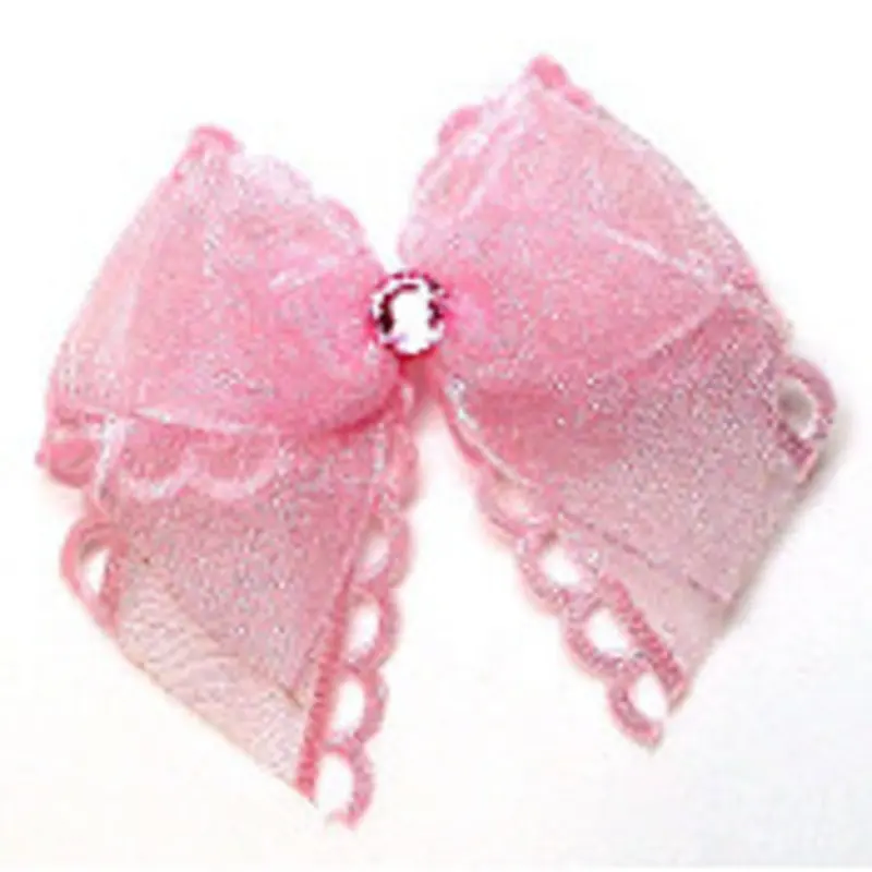 Dog Bows - Pink Annie Bow Barrettes Alligator Clip