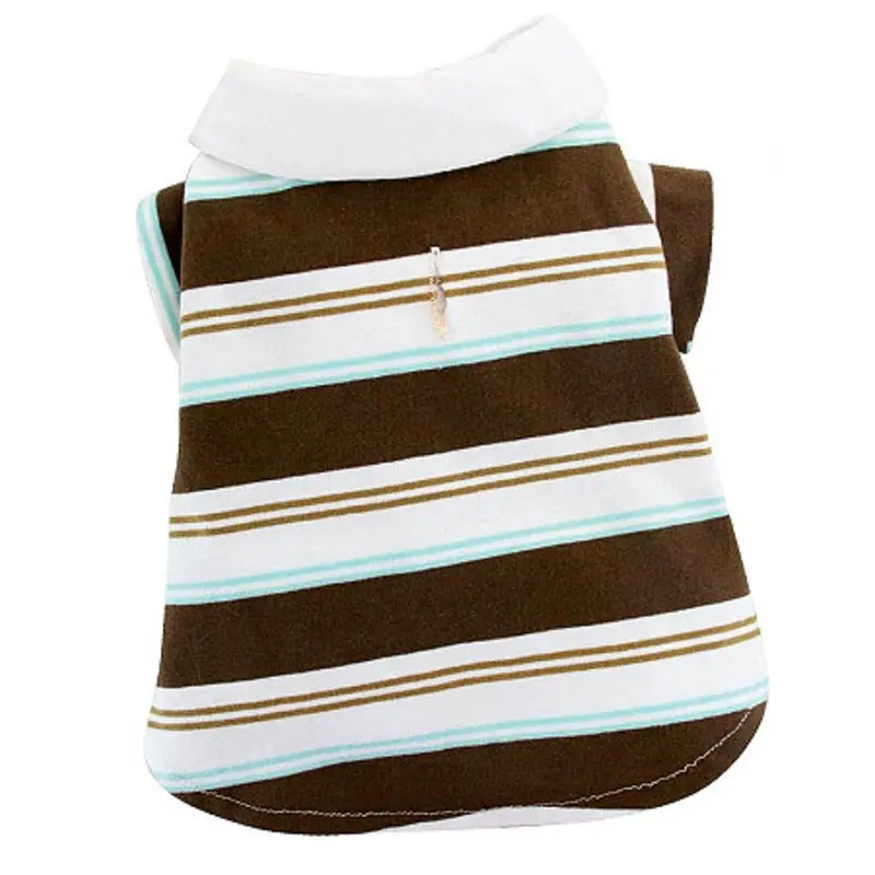 Earthy Stripes Polo Dog Shirt Large