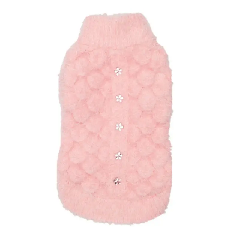Mohair Blossom Dog Sweater - Pink XS