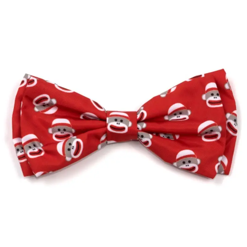 Sock Monkey Pet Dog Bow Tie Small