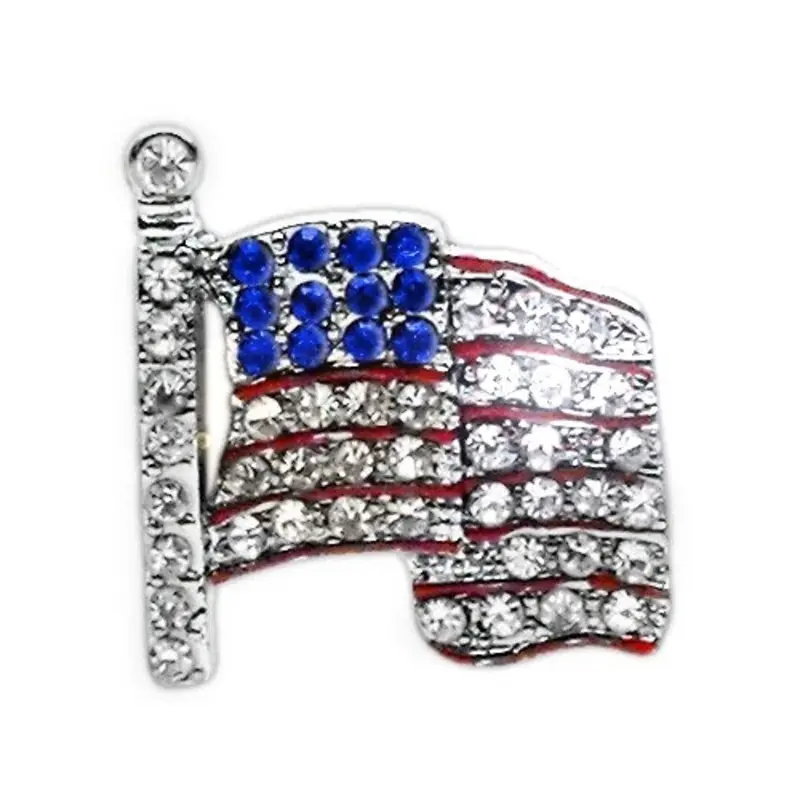 3/8" American Flag Slider Dog Collar Charm One Size