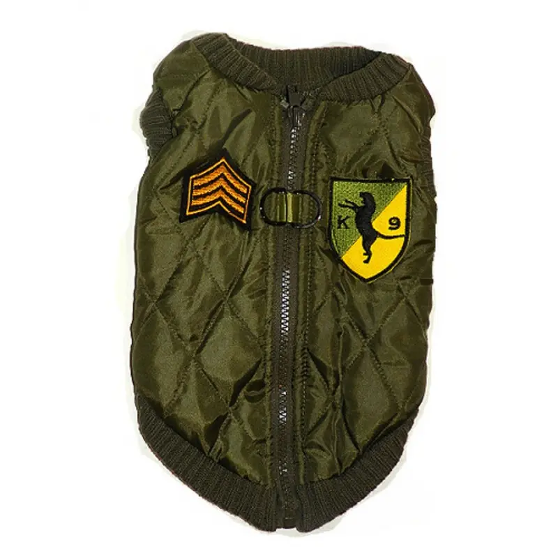 Green Bomber Dog Vest Jacket for Small Dogs Large