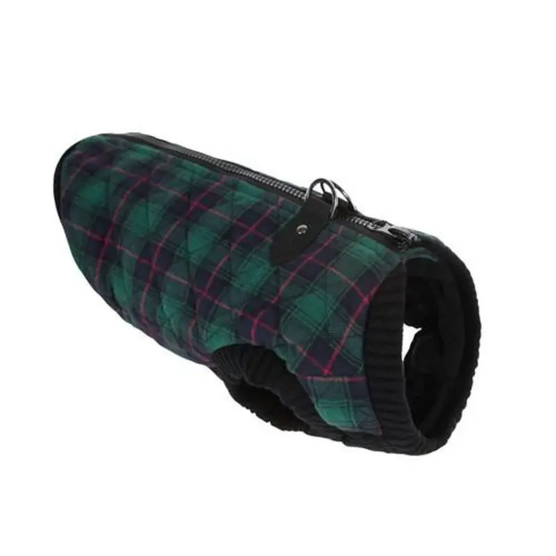 Green Plaid Bomber Dog Vest Jacket
