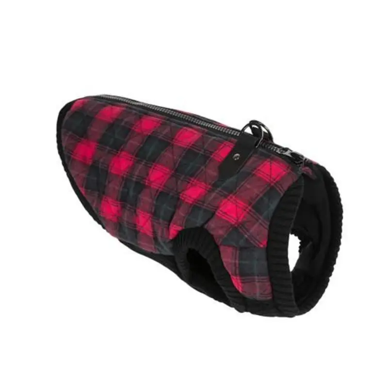 Red Plaid Bomber Dog Vest Jacket