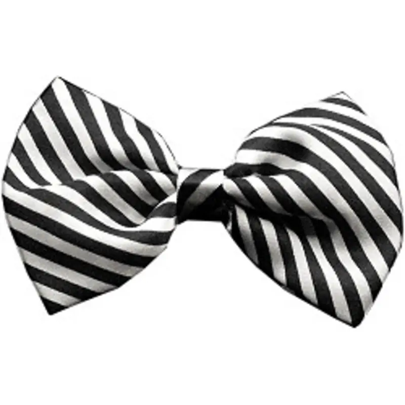 Black & White Thin Striped Dog Bow Tie One Size