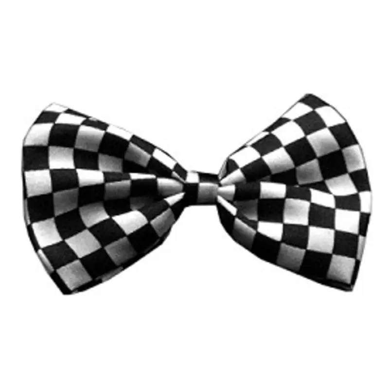 Checkered Black & White Dog Bow Tie One Size