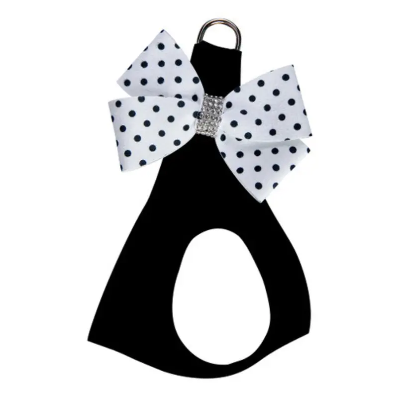 Polka Dot Nouveau Bow Step In Harness - Black