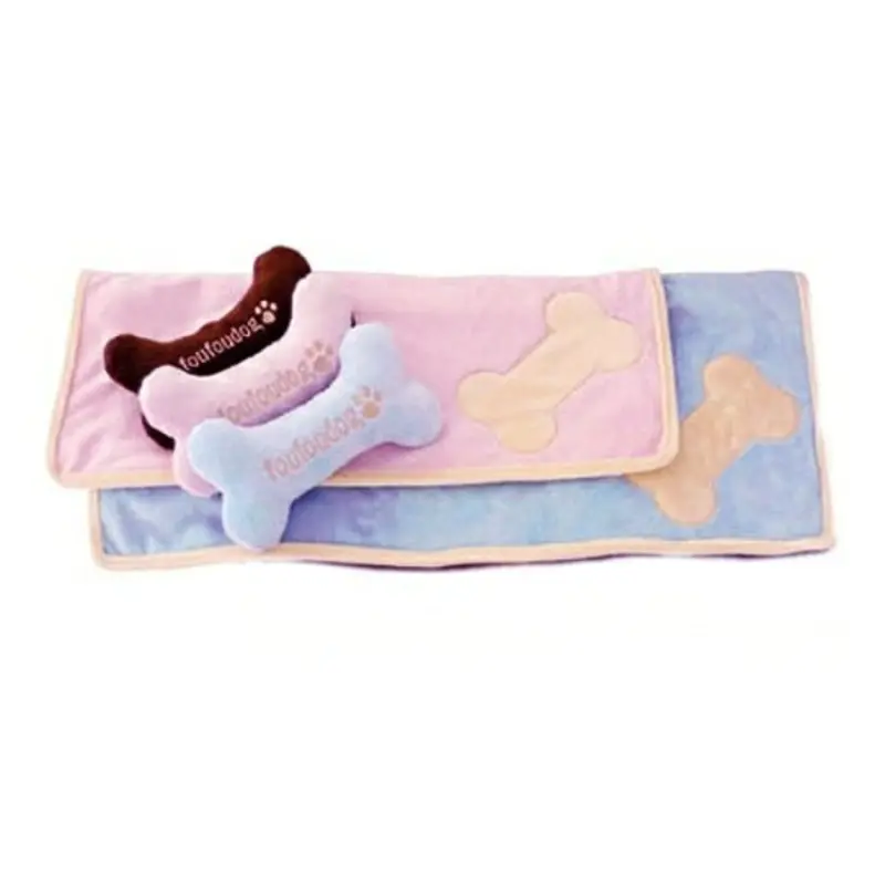 Puppy Blanket with Bone Toy Baby Pink, LAST ONE