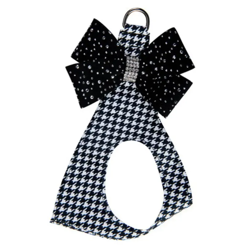 B&W Houndstooth Stardust Black Nouveau Bow Step In Harness