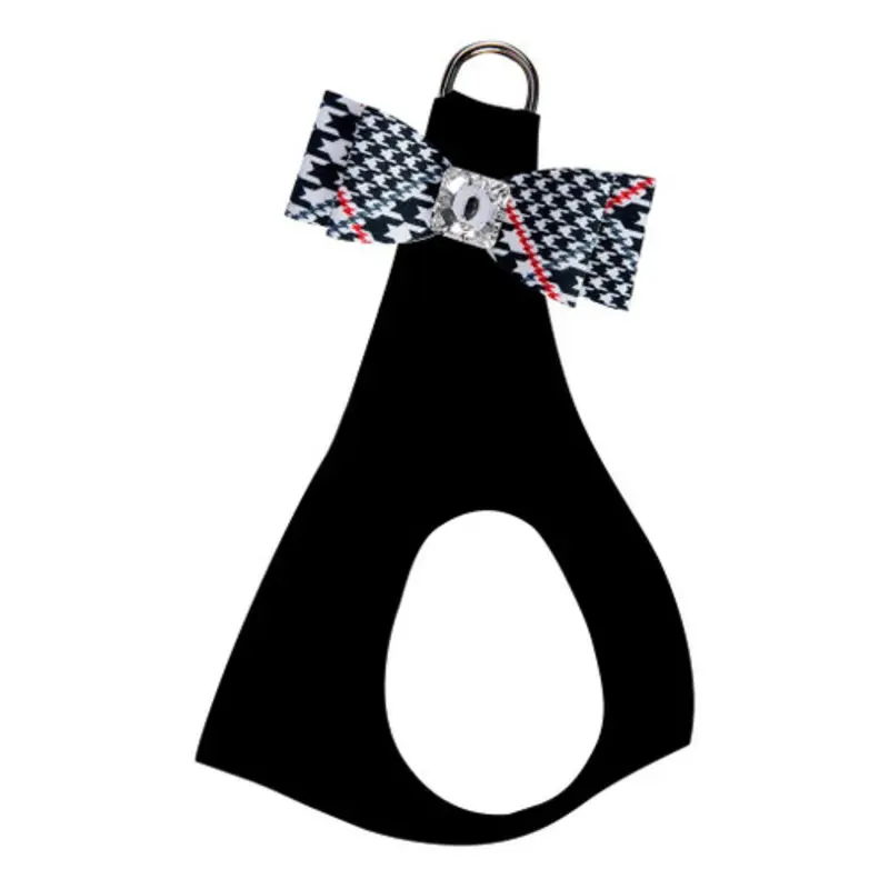 Classic Glen Houndstooth Big Bow Step In Harness - Choose Color