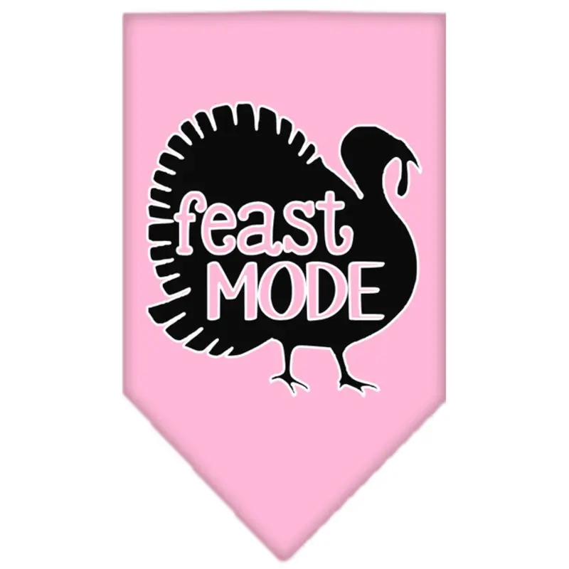 Feast Mode Screen Print Dog Bandana - Light Pink Small  - 14" x 14" square