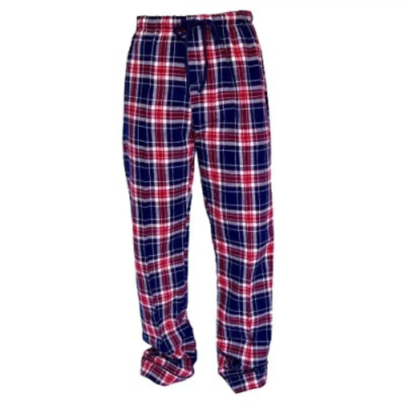 Human Adult Navy Blue  Plaid Flannel Pajama Bottoms Medium