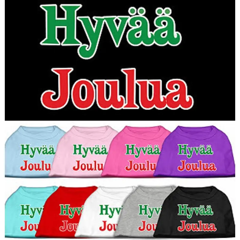 Hyvaa Joulua Screen Print Dog Tee Shirt