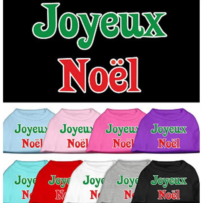 Joyeux Noel Screen Print Dog Tee Shirt
