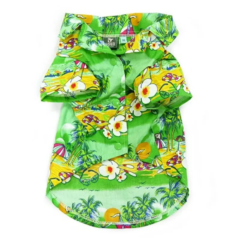 Tropical Island Green Dog Camp Shirt