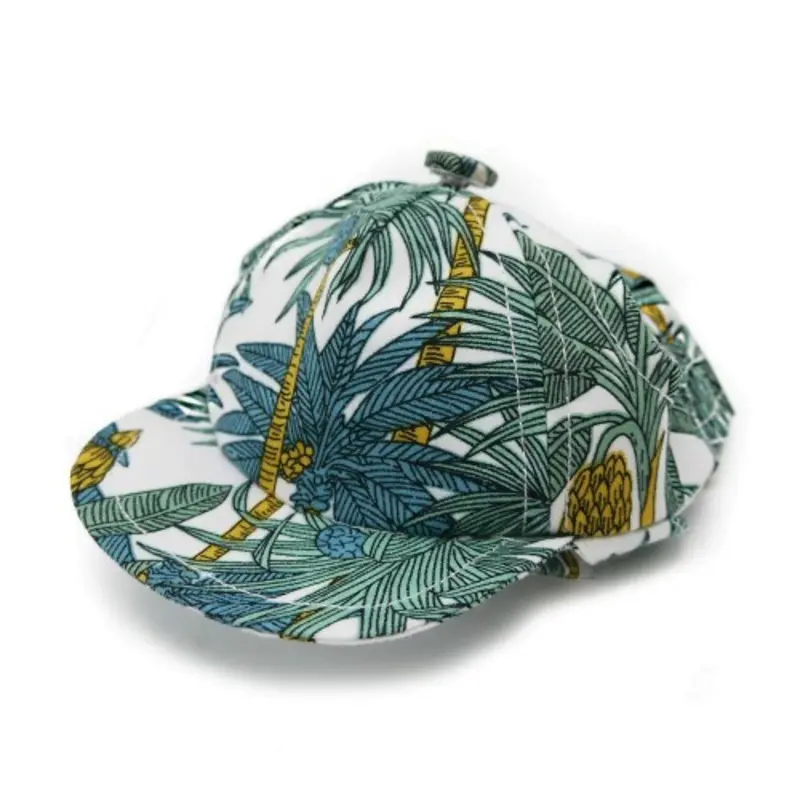 Tropical Leaf Pet Dog Visor / Hat XS