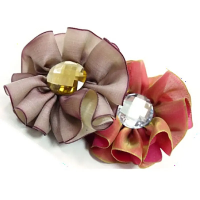 EasyBow Dog Collar Flowers - Taupe or Crimson Red