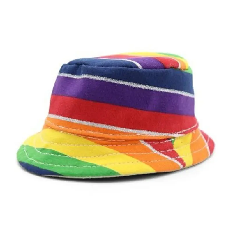 Rainbow Bucket Pet Dog Hat XS