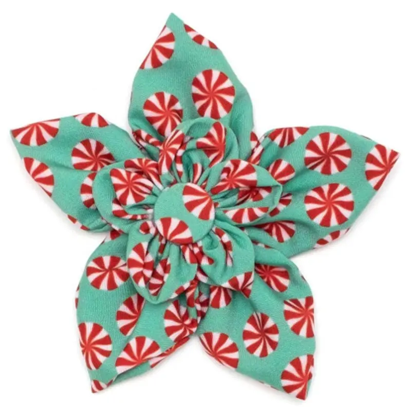 Peppermints Pet Dog Collar Flower Small