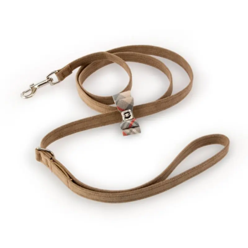 Scotty Fawn Plaid Big Bow Leash