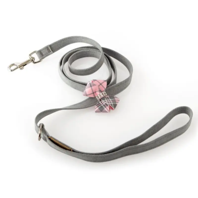 Scotty Puppy Pink Plaid Nouveau Bow Dog Leash