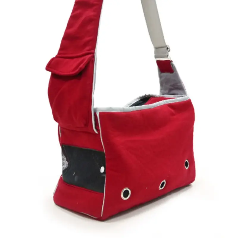Boxy Messenger Dog Tote Bag - Black or Red Black