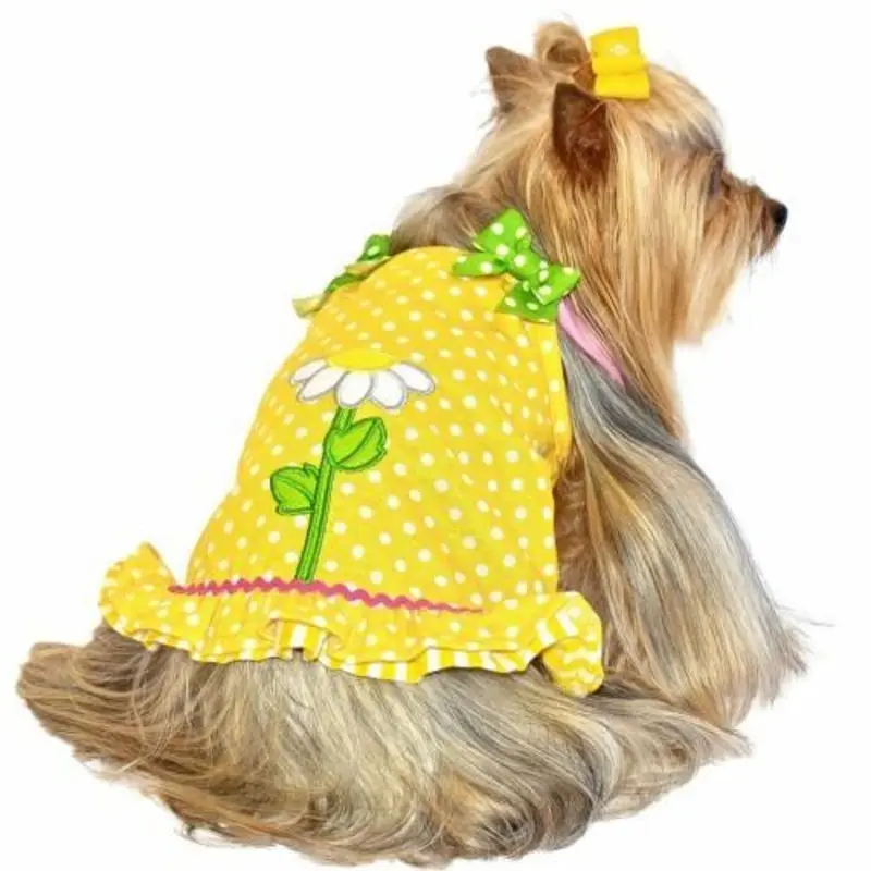 Daisy Applique Dog Dress M  - Sz 14