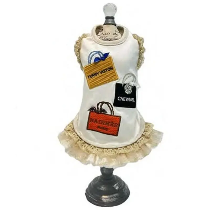 Designer Shopaholic Luxury Lacy Dog Dress XS