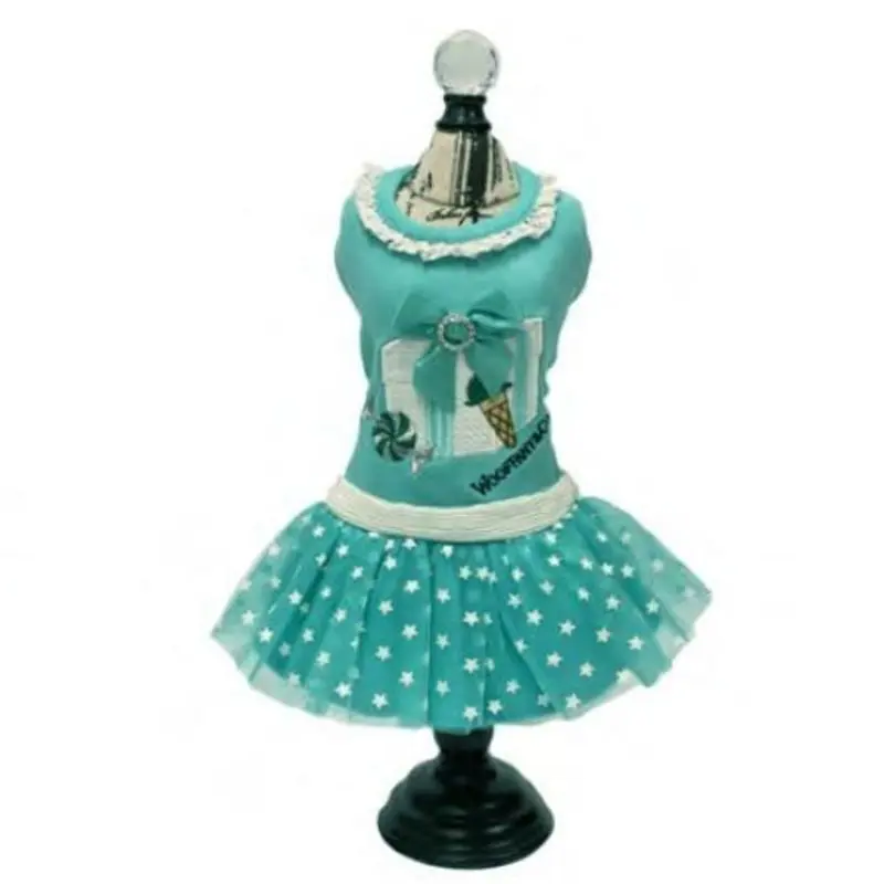 Designer Wooffany Candy Blue Box Dog Dress XXS