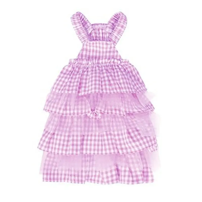 Purple Bebe Check Cancan Dog Dress S