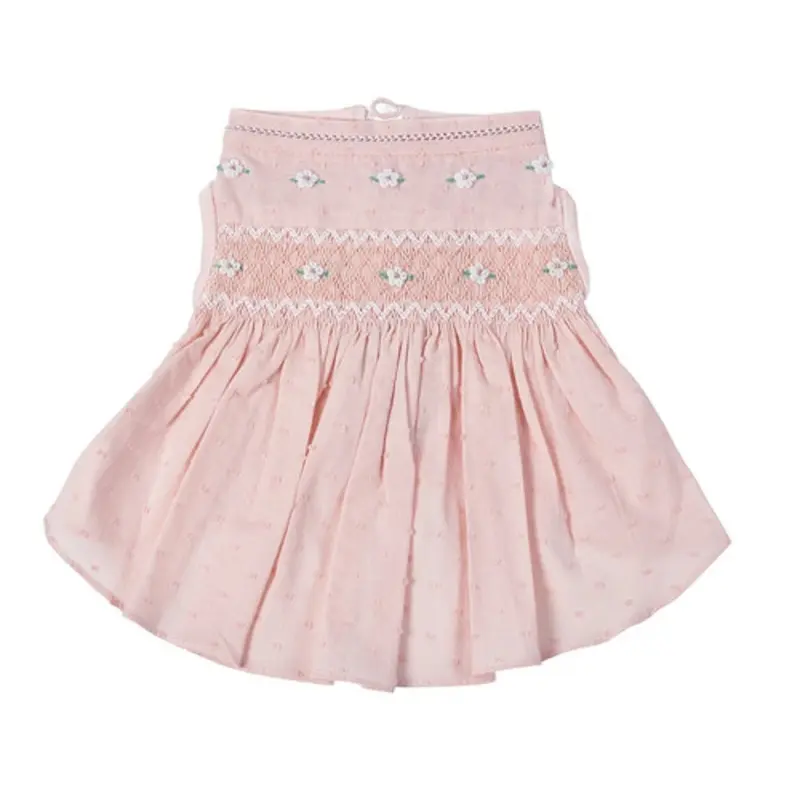 Undottedly Pink Hand-Smocked Dog Dress Small